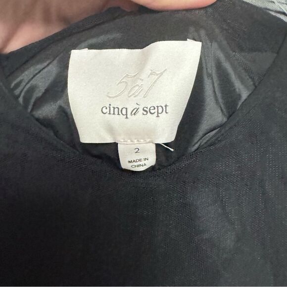 Cinq a Sept Valentina Black Ruffle Dress black size 2 tiered sleeve mini dress - Picture 3 of 9